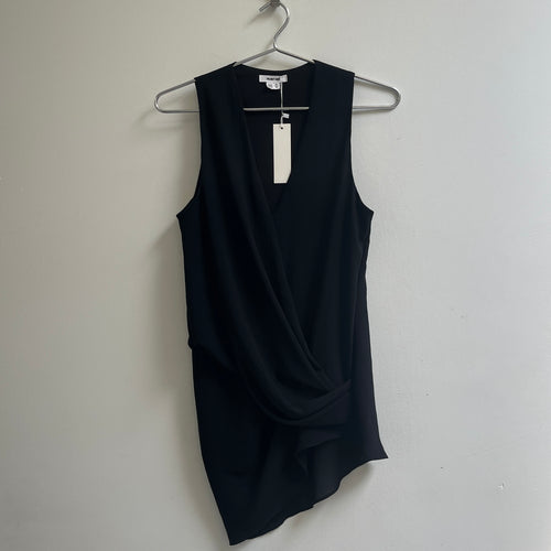 SS13 Helmet Lang Sleeveless Asymmetrical Draped Blouse