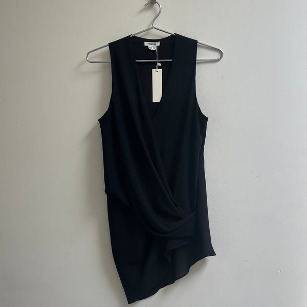 SS13 Helmet Lang Sleeveless Asymmetrical Draped Blouse
