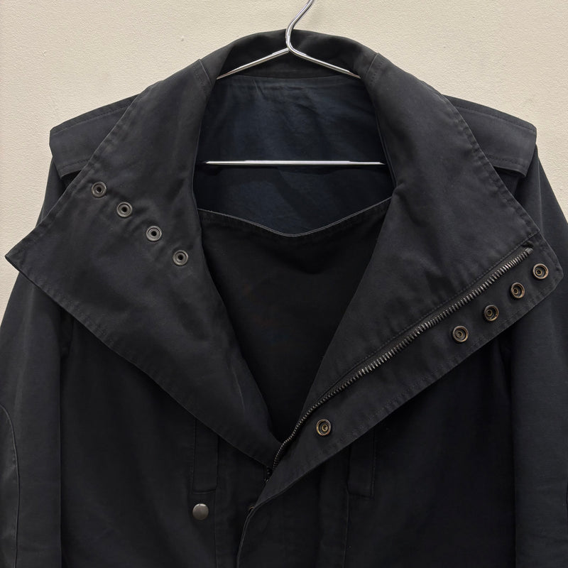 Balmain Biker Parka High Collar Jacket