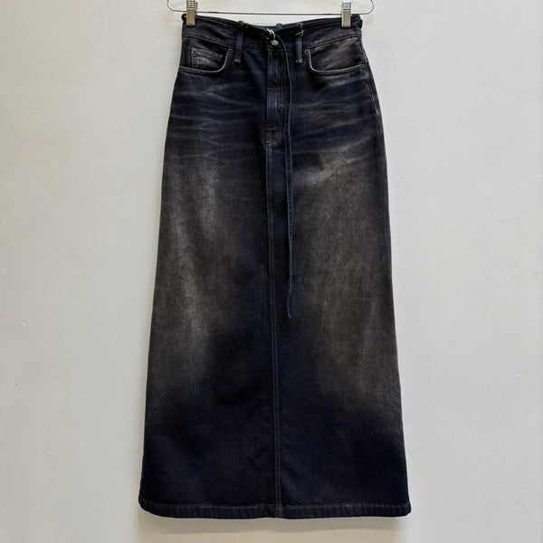 FW24 Acne Studios Wrapped Belt Denim Maxi Skirt