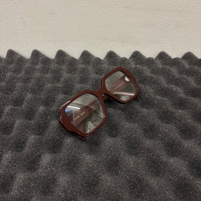 Celine Maroon Oversized Square Optical Glasses