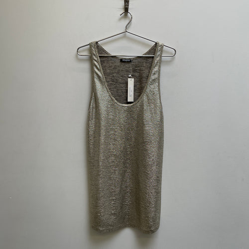 2010s Balmain by Olivier Rousteing Shiny Gold Tank Top