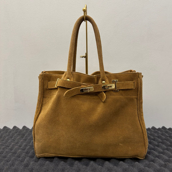 Sita Parantica Suede Leather Firkin Handbag