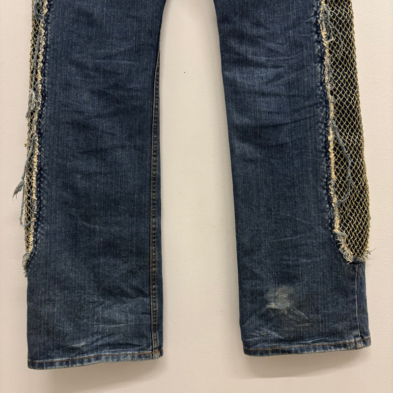00s Mihara Yasuhiro Netted Side Jeans