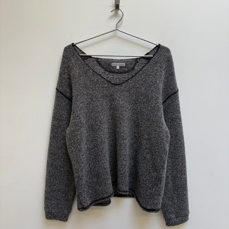 Empirio Armani Salt & Pepper Wool Knit Cardigan