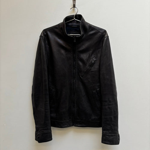 00s Dolce & Gabbana Lambskin High Neck Biker Jacket