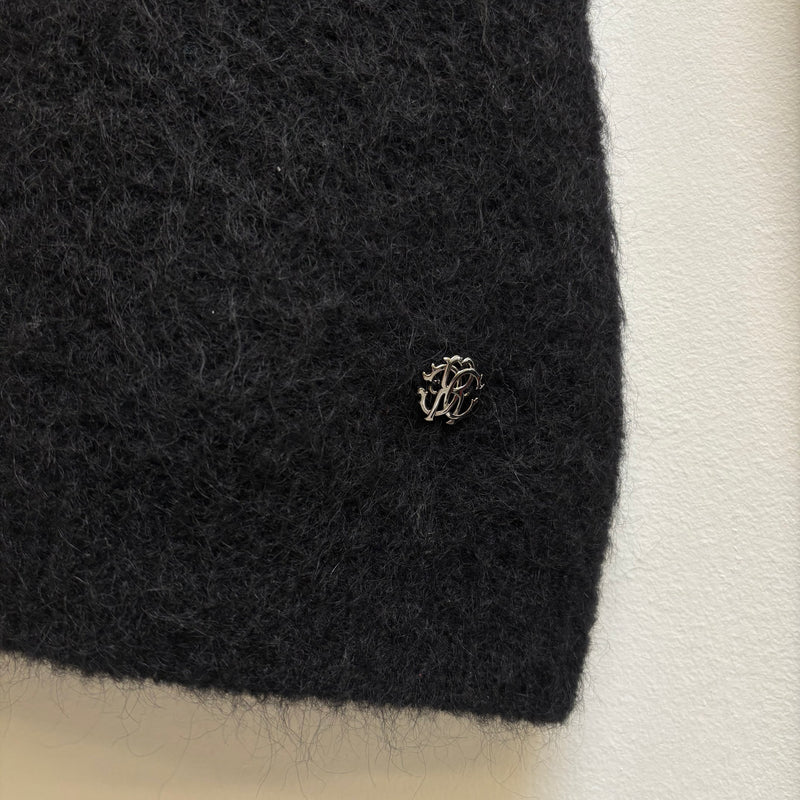 Roberto Cavalli Mohair Studded Shoulder Knit Long Sleeve