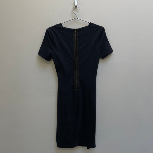 00s Helmut Lang (Lang Era) Draped Neckline Zip Dress