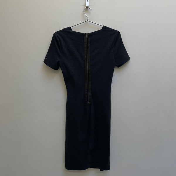 00s Helmut Lang (Lang Era) Draped Neckline Zip Dress