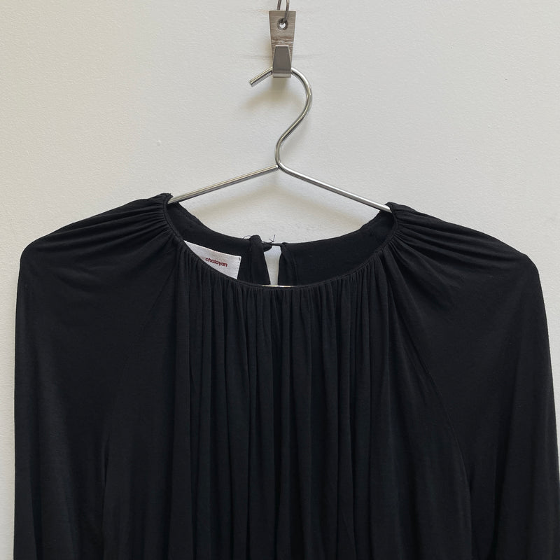 00s HUSSEIN CHALAYAN GATHERED LONGSLEEVE TOP
