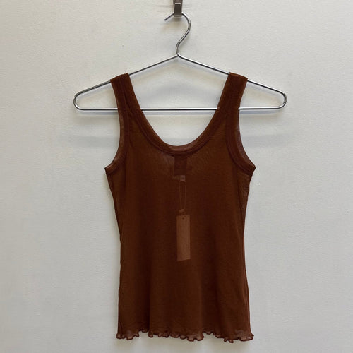 Jean Paul Gaultier ‘SOLEIL’ Mesh Lettuce Trim Tank Top