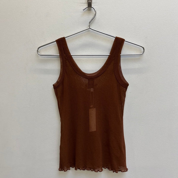 Jean Paul Gaultier ‘SOLEIL’ Mesh Lettuce Trim Tank Top