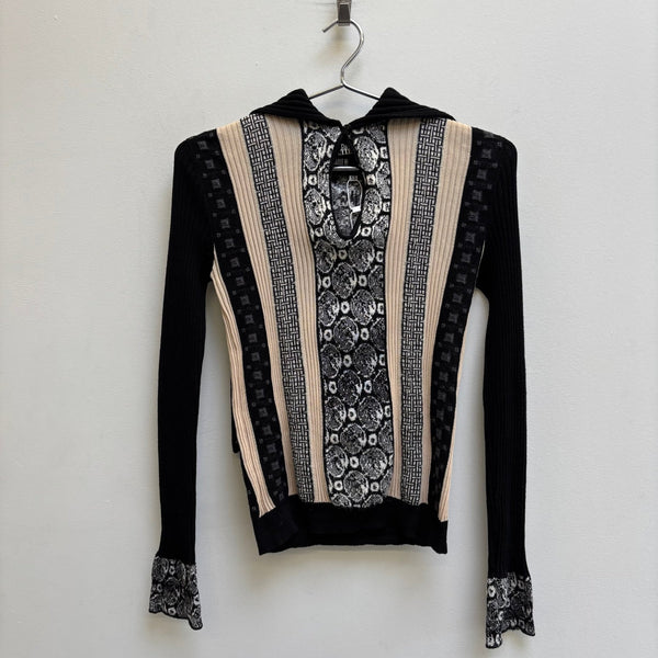 90s Jean Paul Gaultier Maillé Femme Patterned Knit Top