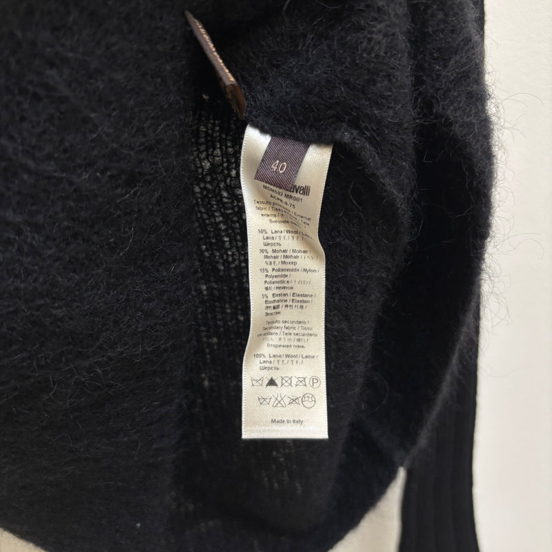 Roberto Cavalli Mohair Studded Shoulder Knit Long Sleeve