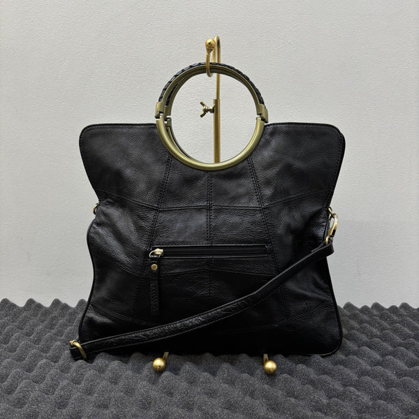 G.O.A. Patchwork Leather Circle Handle Handbag