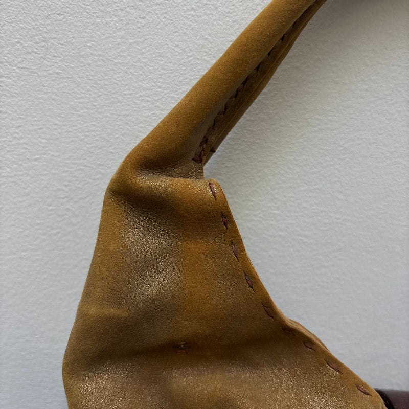 Henry Beguelin Embroidered Suede Leather Hobo Bag