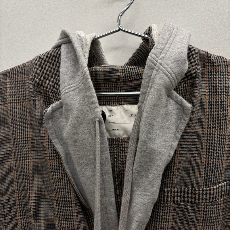Final Home Hooded Plaid Blazer