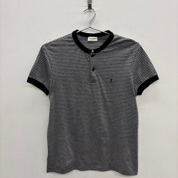 SS12 Saint Laurent Paris By Hedi Slimane Striped Polo Shirt
