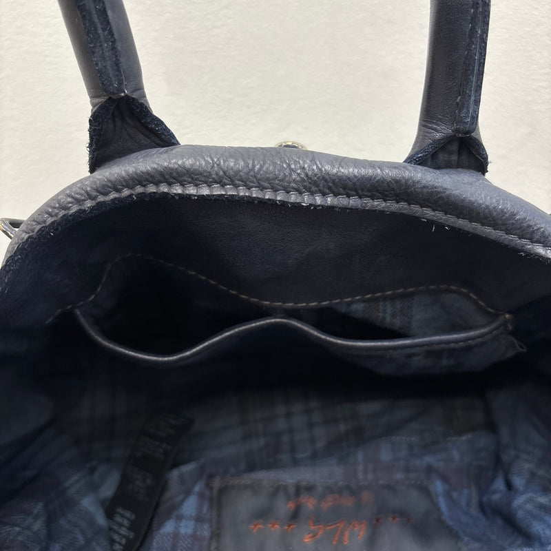 Firkin Navy Star Leather Handbag