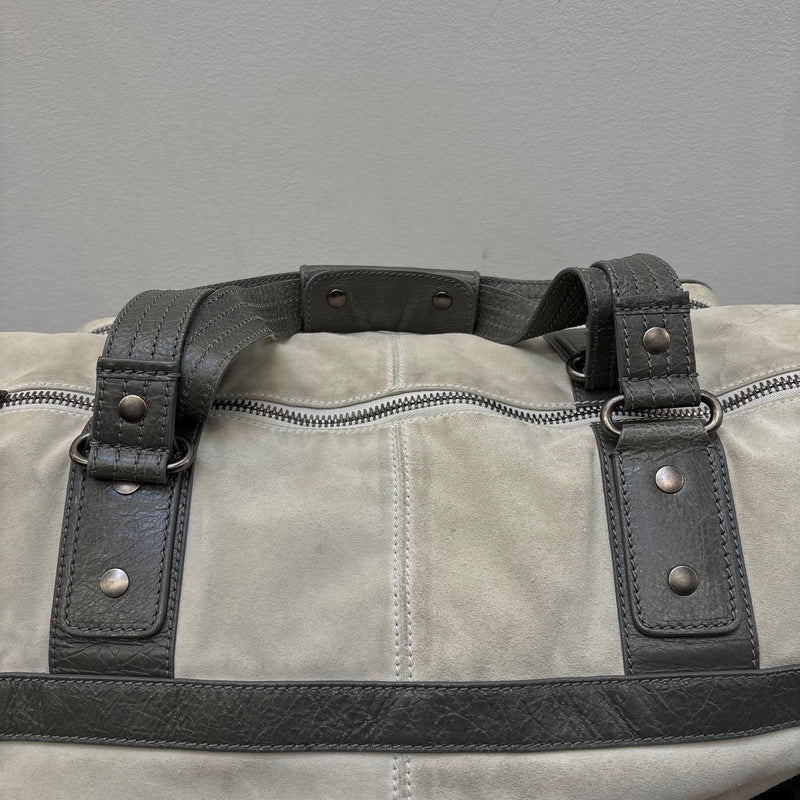 FW14 Balenciaga Suede Dual Pocket Duffle Bag