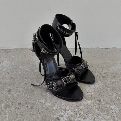 SS22 Balenciaga Le Cagole Leather Heel Sandals