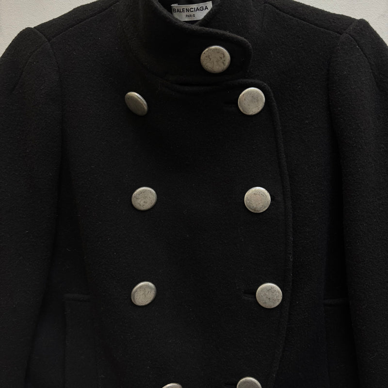 FW16 Balenciaga Metal Button Peacoat