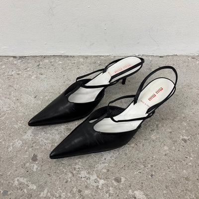 00s Miu Miu Slingback Pointed Kitten Heels