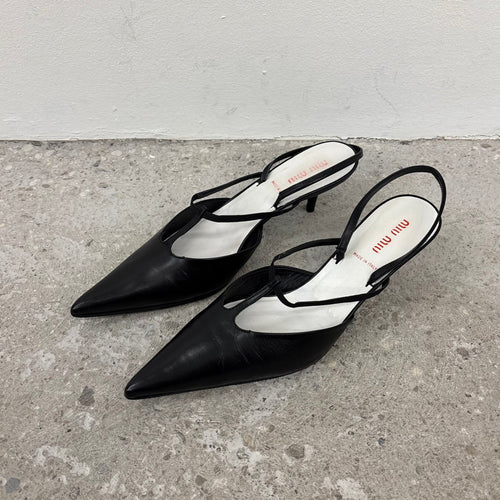 00s Miu Miu Slingback Pointed Kitten Heels