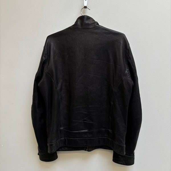 00s Dolce & Gabbana Lambskin High Neck Biker Jacket