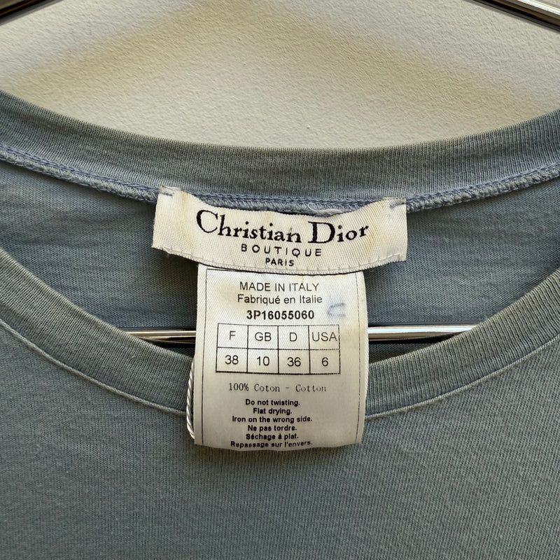 Christian Dior Lace Up Short Sleeve Top