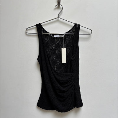 Anne Fontaine Lace Front Wrap Tank Top