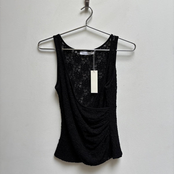 Anne Fontaine Lace Front Wrap Tank Top