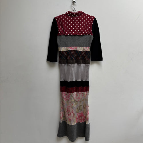 FW00 Comme Des Garçons Tricot Fluted Patchwork Dress