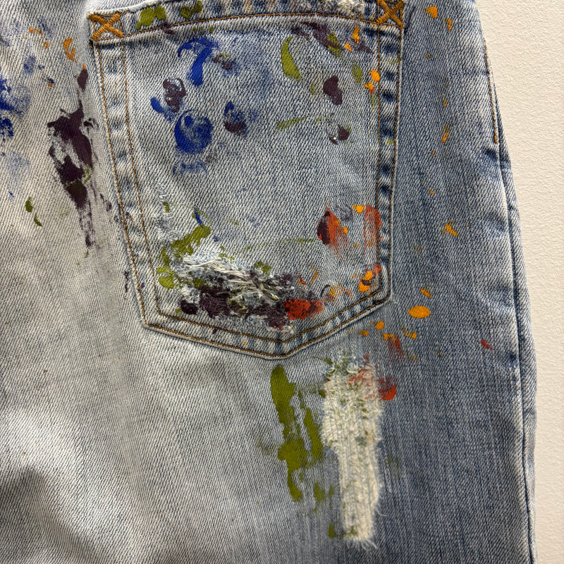 00s Dolce & Gabbana Paint Splattered Distressed Jeans