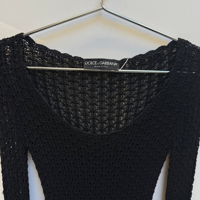 Dolce & Gabbana Cropped Sleeve Knit Top