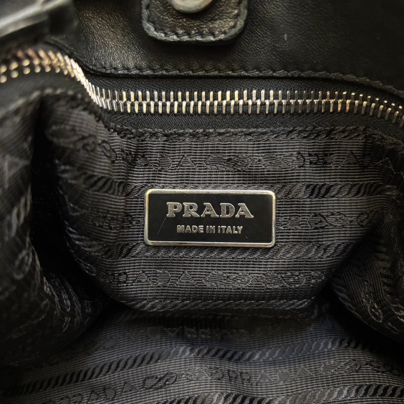 Prada Gaufre Leather Shoulder Hobo Bag