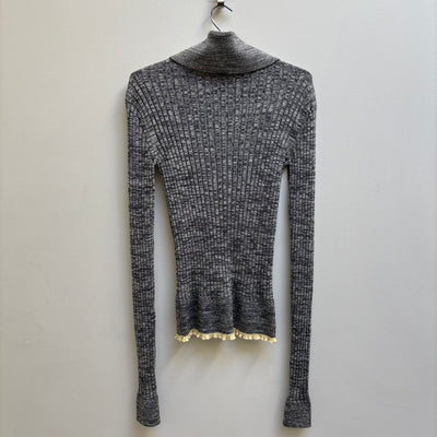 Jil Sander Fold Over Turtleneck Knit Sweater