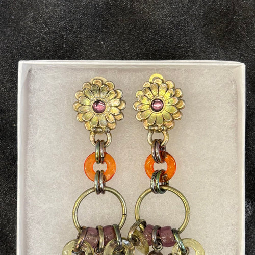 00s Jean Paul Gaultier Floral Clip On Earrings