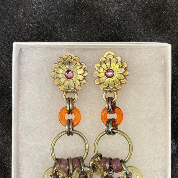 00s Jean Paul Gaultier Floral Clip On Earrings