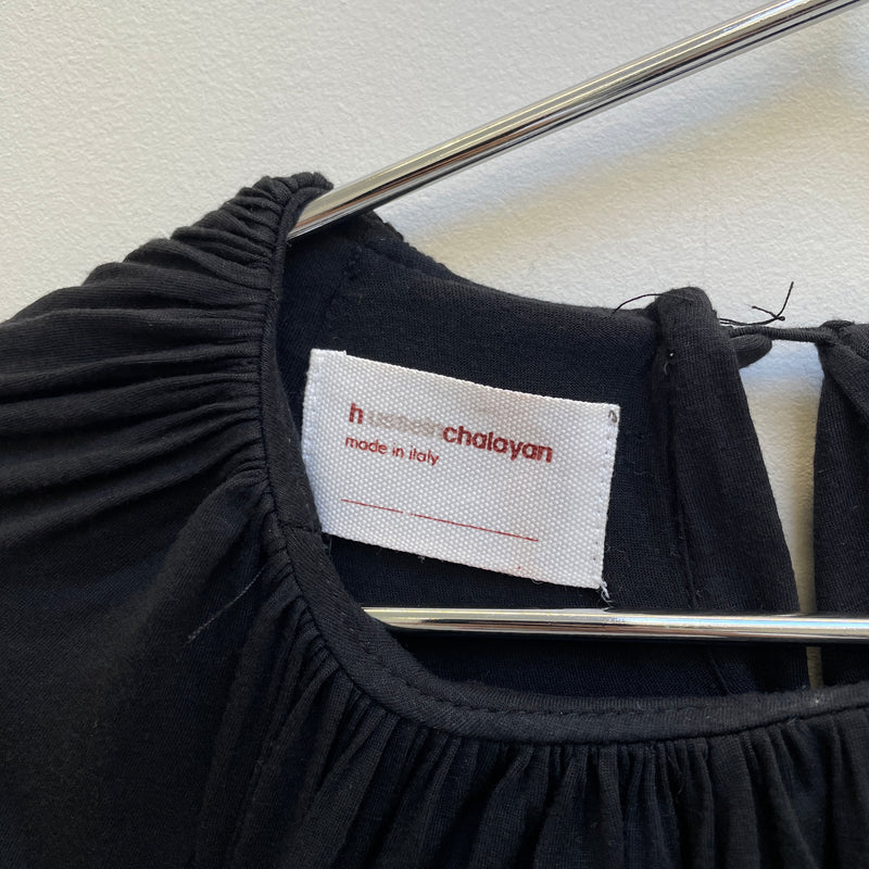 00s HUSSEIN CHALAYAN GATHERED LONGSLEEVE TOP