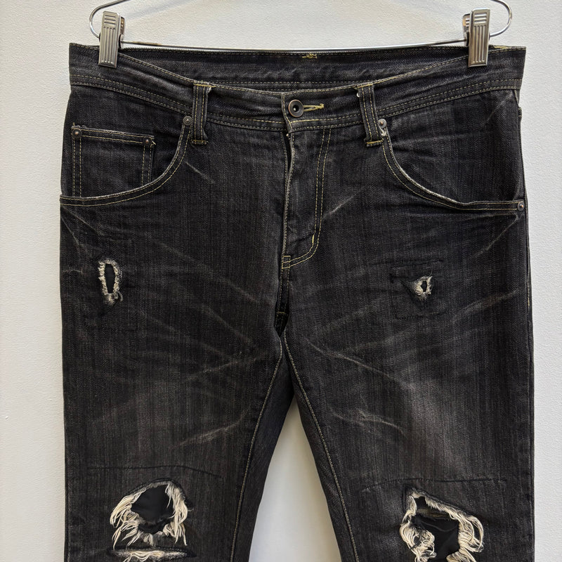 Tête Homme Acid Wash Distressed Denim Jeans