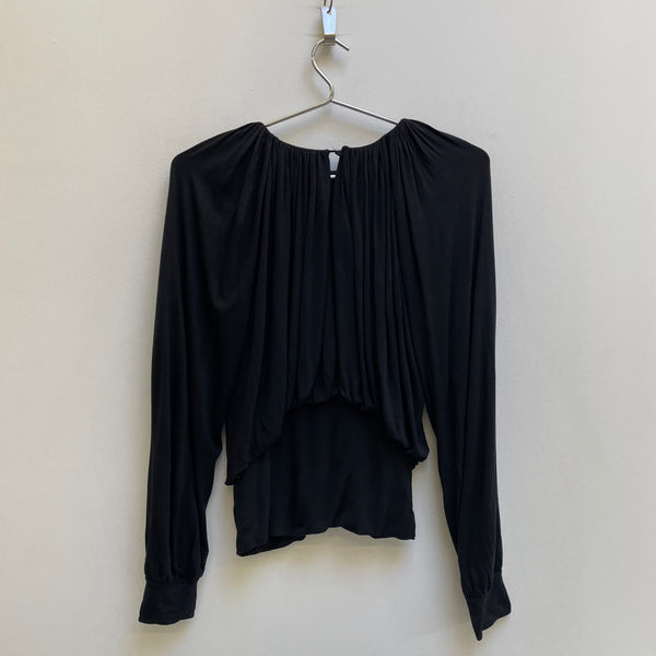 00s HUSSEIN CHALAYAN GATHERED LONGSLEEVE TOP