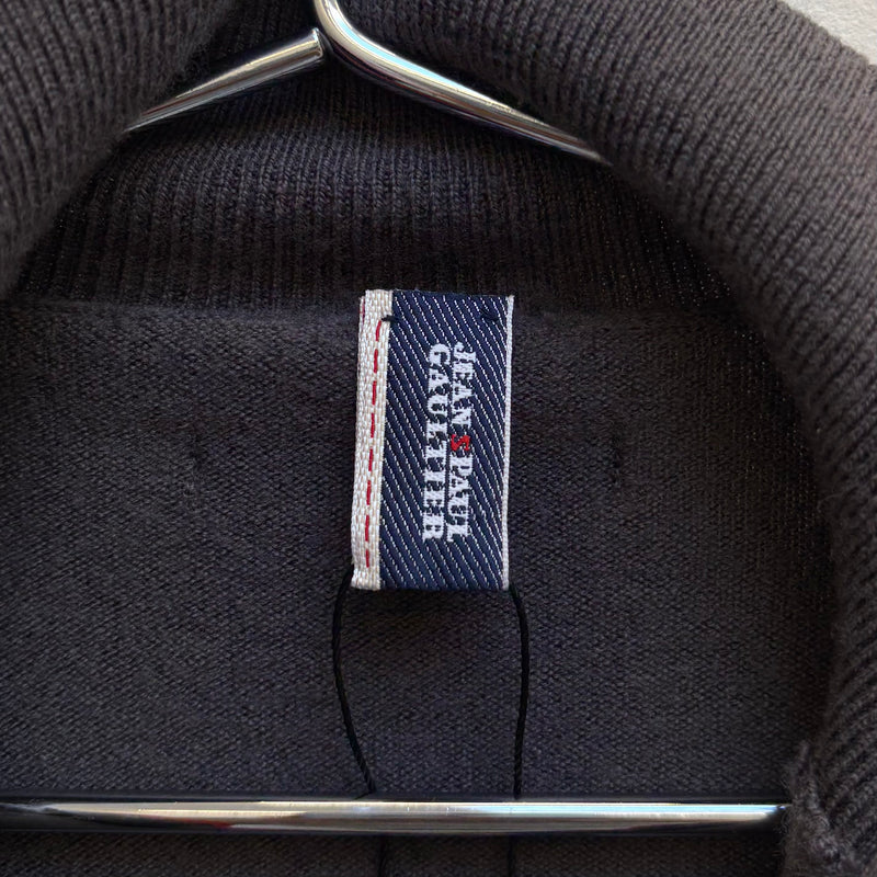 Jean Paul Gaultier Knit Zip Up Turtleneck Sweater