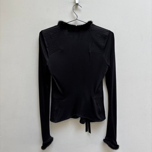 FW04 Yves Saint Laurent by Tom Ford Fur Trim Cardigan