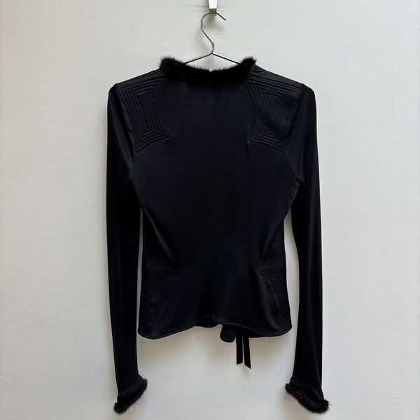 FW04 Yves Saint Laurent by Tom Ford Fur Trim Cardigan