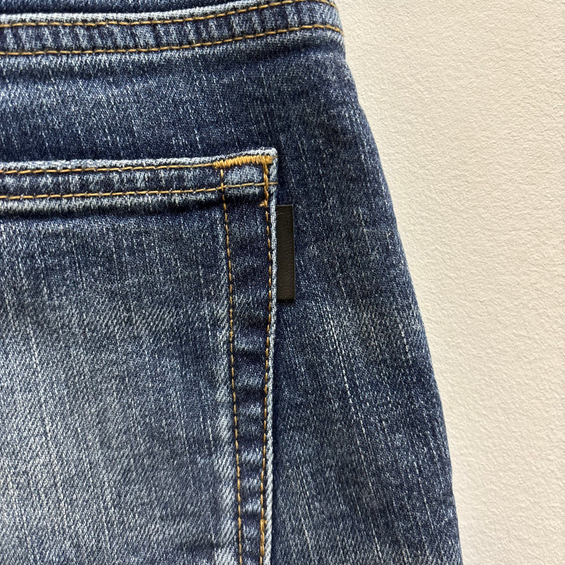 SS18 Yves Saint Laurent Acid Wash Distressed Zip Jeans