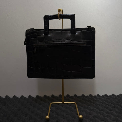 90s Jean Paul Gaultier Croc Embossed Leather Handbag/Clutch