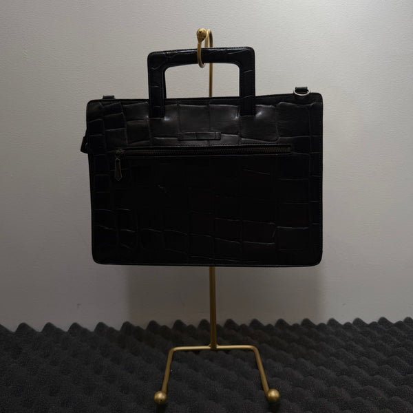 90s Jean Paul Gaultier Croc Embossed Leather Handbag/Clutch