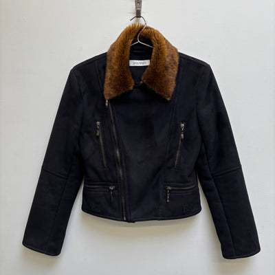 Balmain Fur Lining Zip Up Jacket