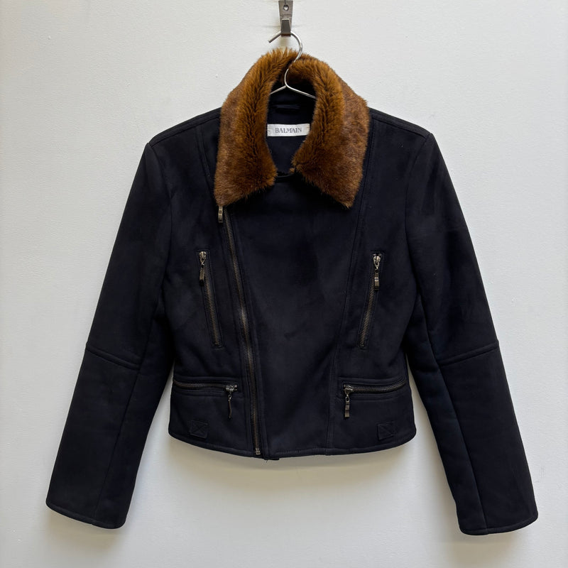 Balmain Fur Lining Zip Up Jacket